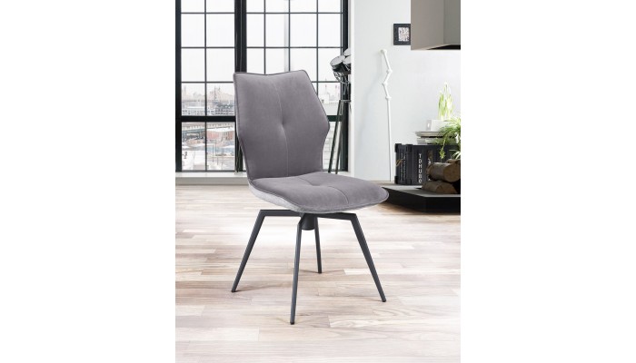 PALOMA - Chaise pivotante gris souris