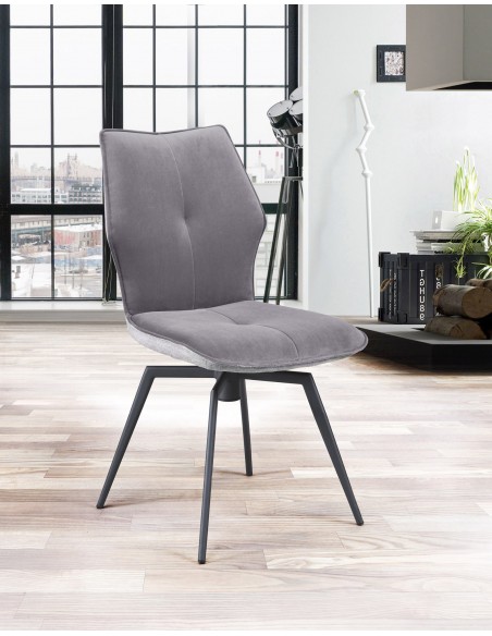 PALOMA - Chaise pivotante gris souris
