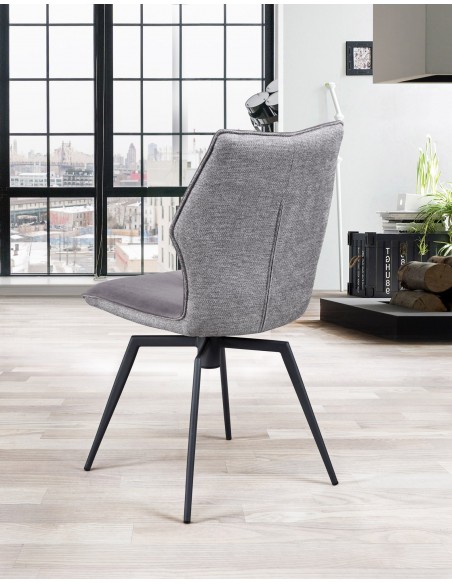 PALOMA - Chaise pivotante gris souris