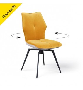 PALOMA - Chaise pivotante jaune moutarde