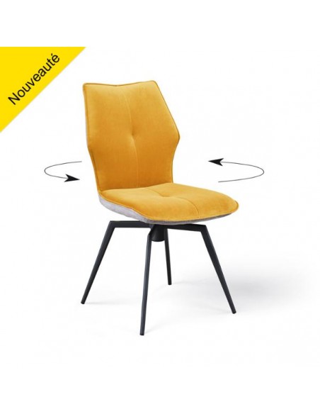 PALOMA - Chaise pivotante jaune moutarde