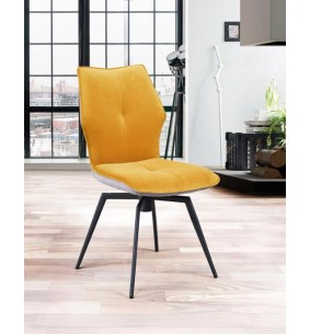PALOMA - Chaise pivotante jaune moutarde 2
