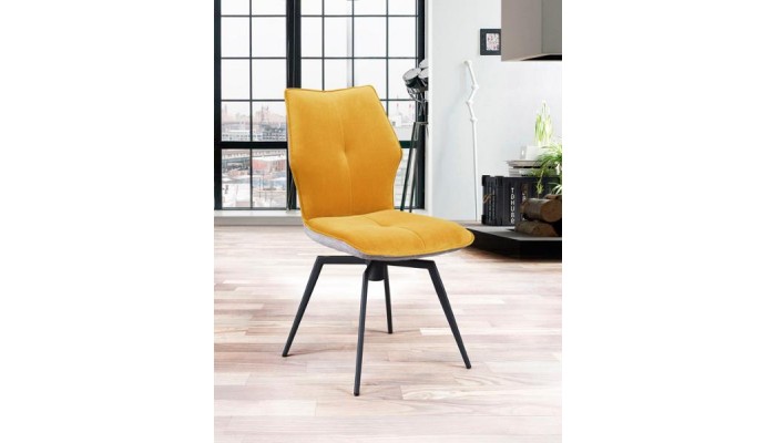 PALOMA - Chaise pivotante jaune moutarde