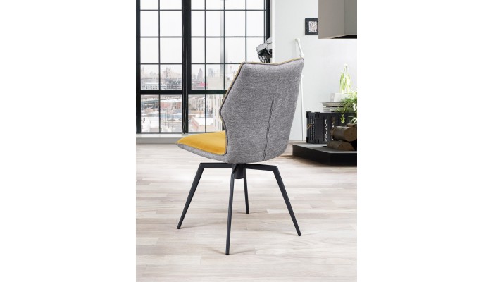 PALOMA - Chaise pivotante jaune moutarde