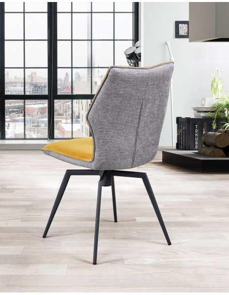 PALOMA - Chaise pivotante jaune moutarde