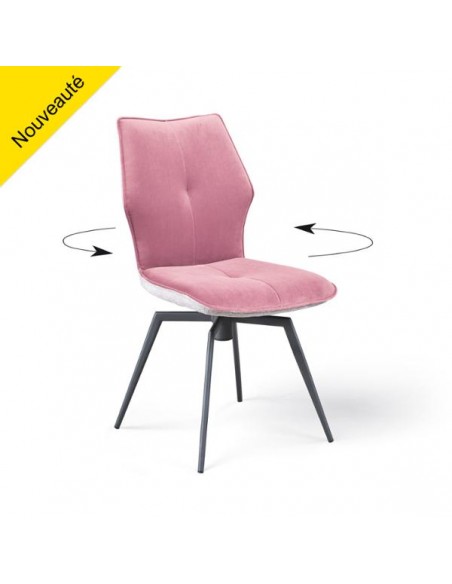 PALOMA - Chaise pivotante rose pêche