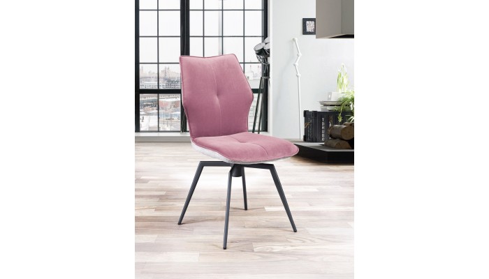 PALOMA - Chaise pivotante rose pêche