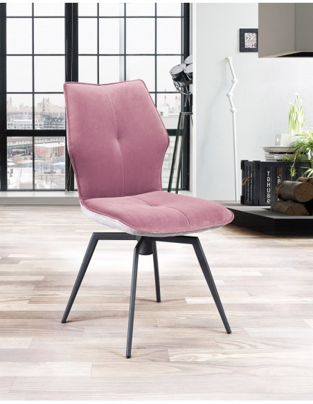 PALOMA - Chaise pivotante rose pêche