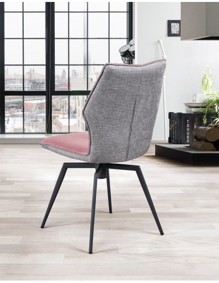 PALOMA - Chaise pivotante rose pêche