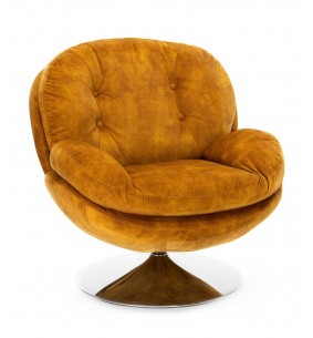 MEMENTO - Fauteuil moelleux gold pied pivotant