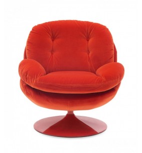 MEMENTO - Fauteuil moelleux rouge pied pivotant rouge 2