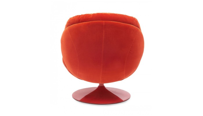 MEMENTO - Fauteuil moelleux rouge pied pivotant rouge