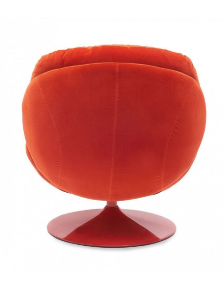 MEMENTO - Fauteuil moelleux rouge pied pivotant rouge