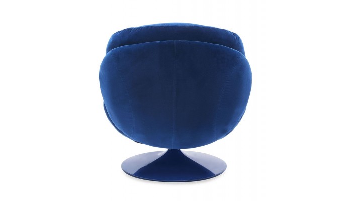 MEMENTO - Fauteuil moelleux bleu pied pivotant bleu