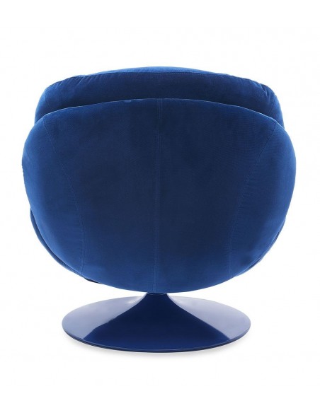 MEMENTO - Fauteuil moelleux bleu pied pivotant bleu