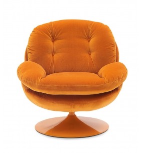 MEMENTO - Fauteuil moelleux orange pied pivotant orange 2
