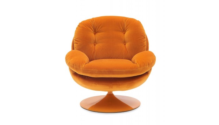 MEMENTO - Fauteuil moelleux orange pied pivotant orange
