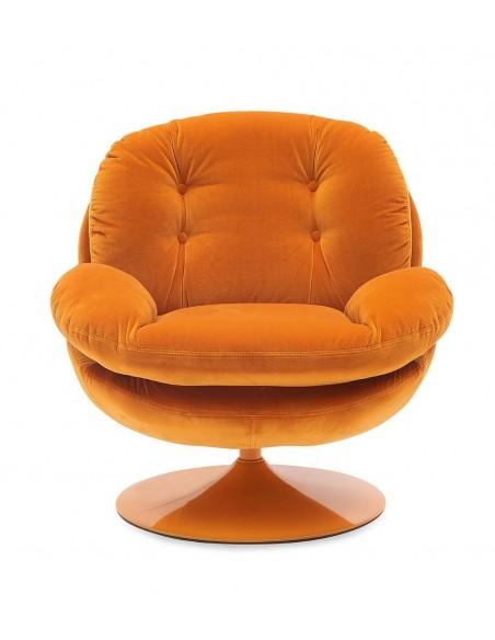 MEMENTO - Fauteuil moelleux orange pied pivotant orange