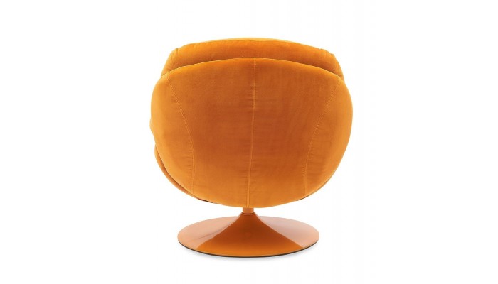MEMENTO - Fauteuil moelleux orange pied pivotant orange