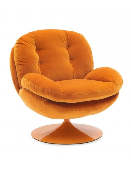 MEMENTO - Fauteuil moelleux orange pied pivotant orange