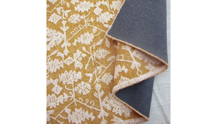 ENI - Tapis or/ivoire en laine 160 X 230 cm