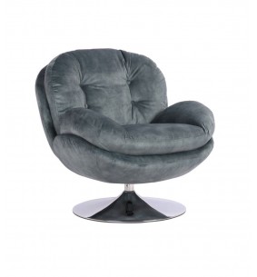 MEMENTO - Fauteuil moelleux pétrole pied pivotant