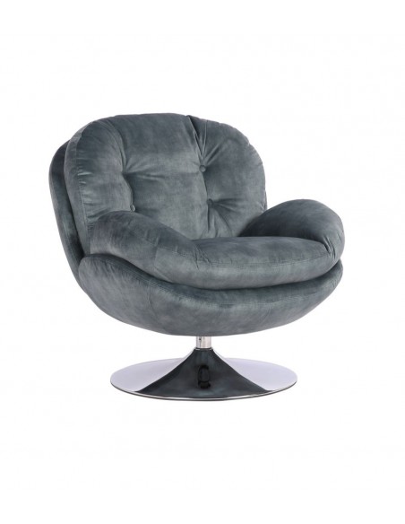 MEMENTO - Fauteuil moelleux pétrole pied pivotant