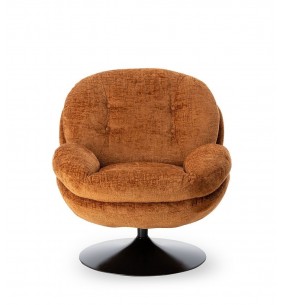MEMENTO - Fauteuil moelleux orange brulé pied pivotant 2
