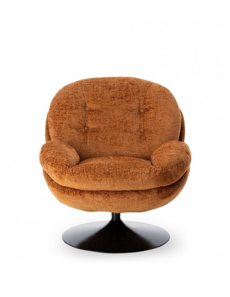 MEMENTO - Fauteuil moelleux orange brulé pied pivotant