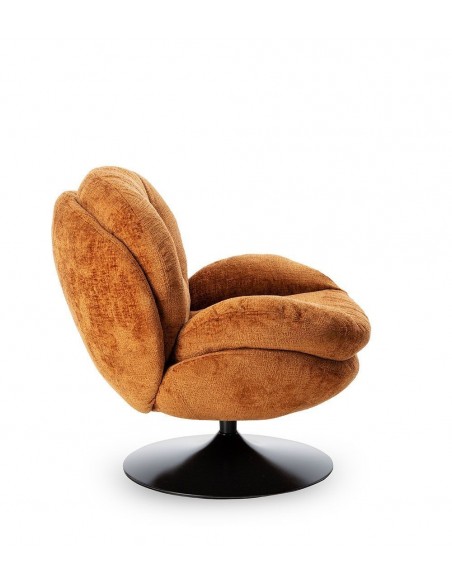 MEMENTO - Fauteuil moelleux orange brulé pied pivotant