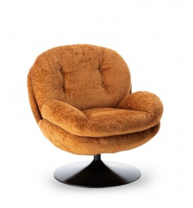 MEMENTO - Fauteuil moelleux orange brulé pied pivotant