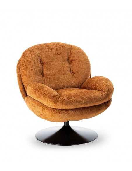 MEMENTO - Fauteuil moelleux orange brulé pied pivotant