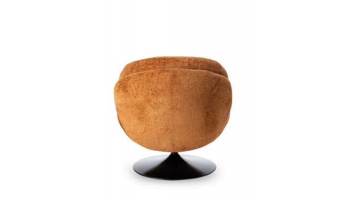 MEMENTO - Fauteuil moelleux orange brulé pied pivotant
