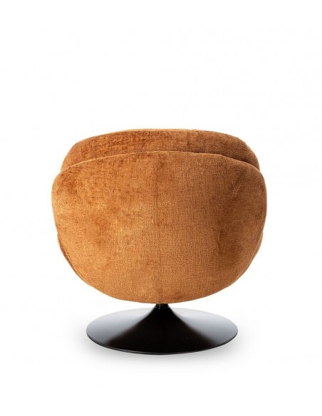 MEMENTO - Fauteuil moelleux orange brulé pied pivotant