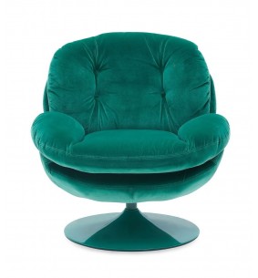 MEMENTO - Fauteuil moelleux vert pied pivotant vert 2
