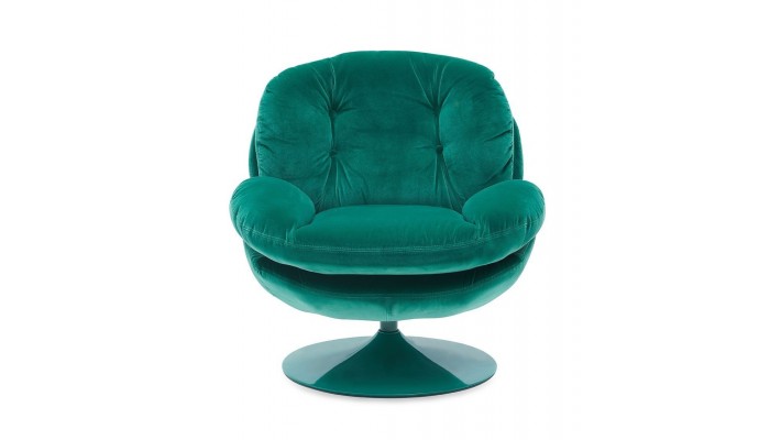 MEMENTO - Fauteuil moelleux vert pied pivotant vert
