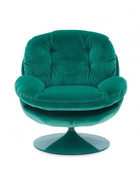 MEMENTO - Fauteuil moelleux vert pied pivotant vert