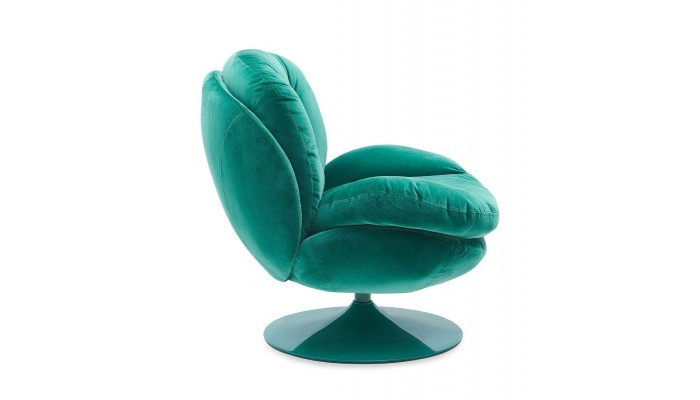 MEMENTO - Fauteuil moelleux vert pied pivotant vert