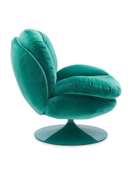MEMENTO - Fauteuil moelleux vert pied pivotant vert