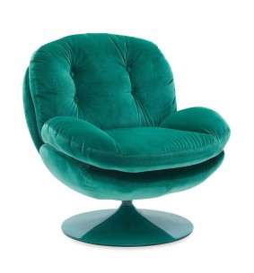 MEMENTO - Fauteuil moelleux vert pied pivotant vert