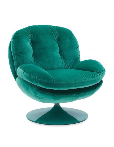 MEMENTO - Fauteuil moelleux vert pied pivotant vert