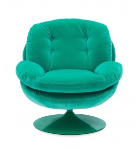 MEMENTO - Fauteuil moelleux vert clair pied pivotant vert 2