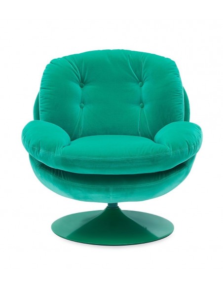 MEMENTO - Fauteuil moelleux vert clair pied pivotant vert