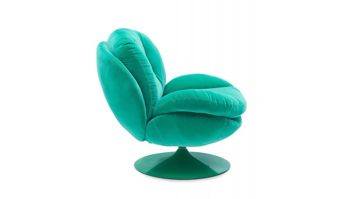 MEMENTO - Fauteuil moelleux vert clair pied pivotant vert
