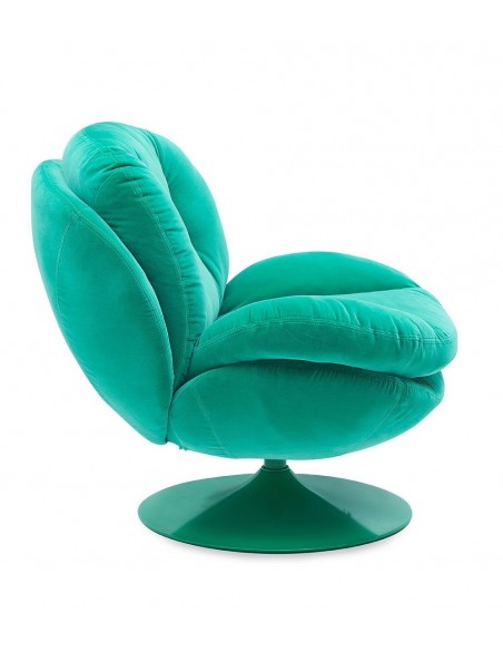 MEMENTO - Fauteuil moelleux vert clair pied pivotant vert