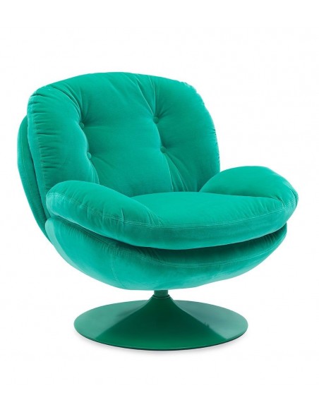 MEMENTO - Fauteuil moelleux vert clair pied pivotant vert