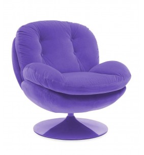 MEMENTO - Fauteuil moelleux lilas pied pivotant lilas