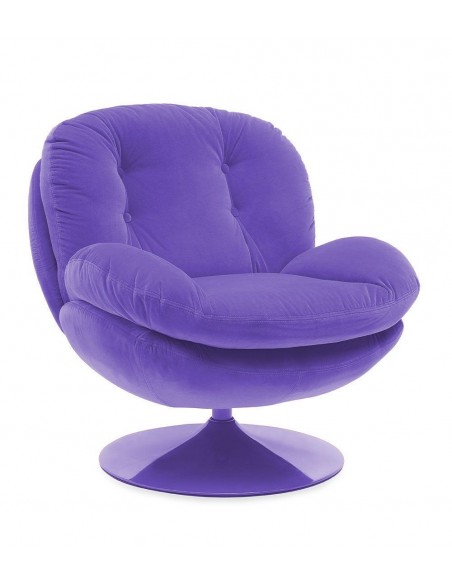 MEMENTO - Fauteuil moelleux lilas pied pivotant lilas