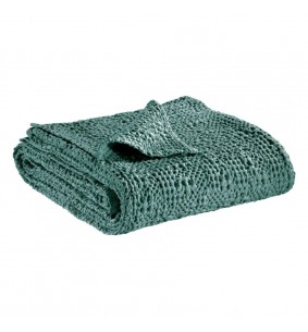 TANA - Plaid vert de gris 140 X 200