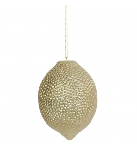 Ornement citron 12 cm or